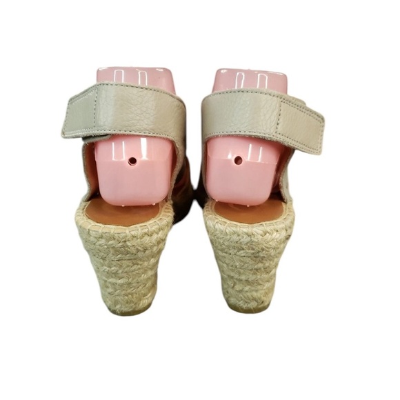 Kanna Anna Cross Front Wedge Espadrille Sandals Taupe Pebbled Leather Size 7 EUC - Picture 7 of 10
